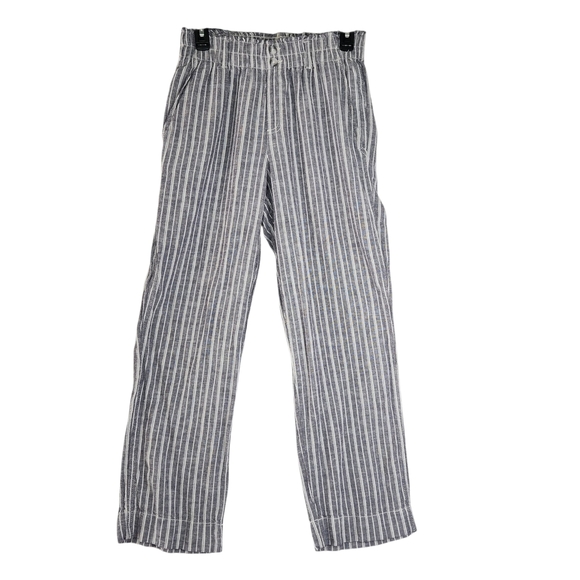 Briggs New York Pants - Briggs New York Blue Striped Linen Blend Pants Small